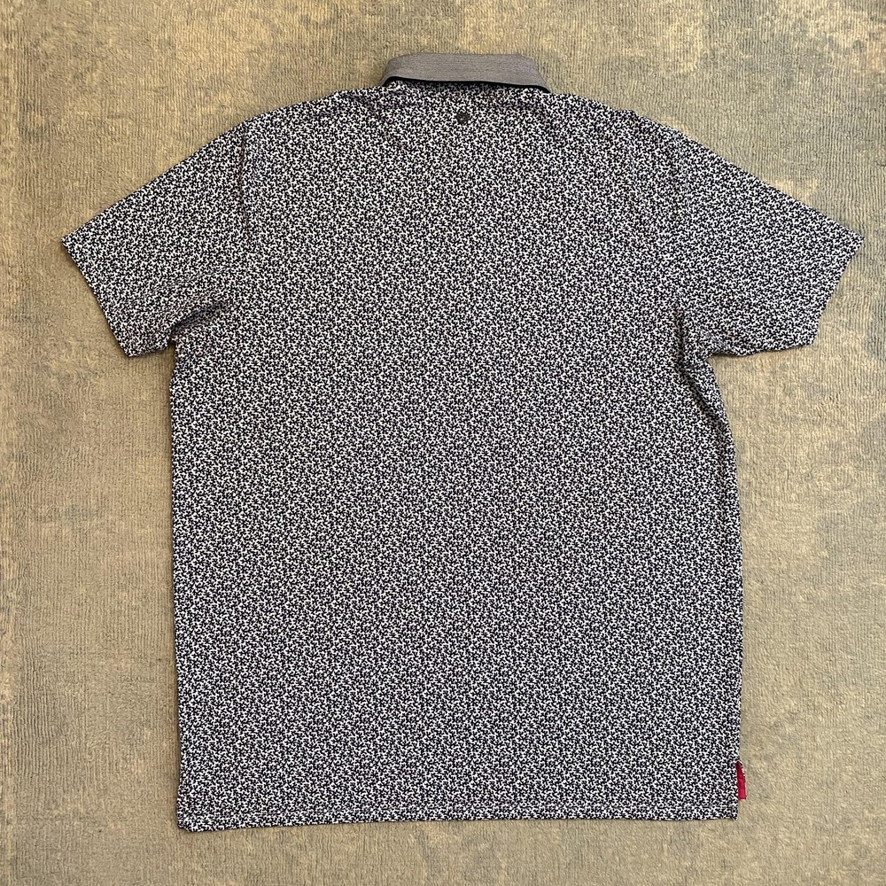 Greyson Polo Shirt Mens 2XL Navy Print Blackwolf Run Golf Performance Stretch - Picture 8 of 10